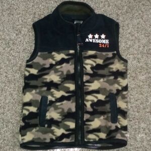 Boys Rock Camouflage Fleece Vest with Awesome 24/7 Patch Size 4T